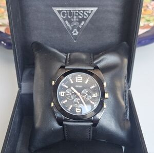 Guess Black and Gold Chronograph Watch